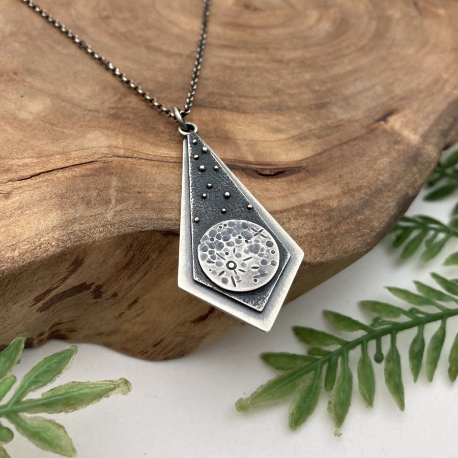 Silver Moon Kite Pendant