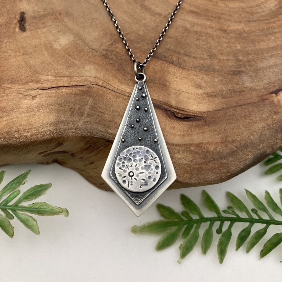Silver Moon Kite Pendant