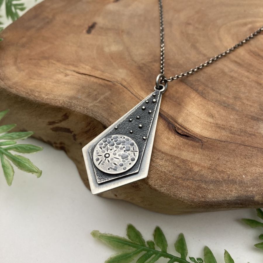 Silver Moon Kite Pendant