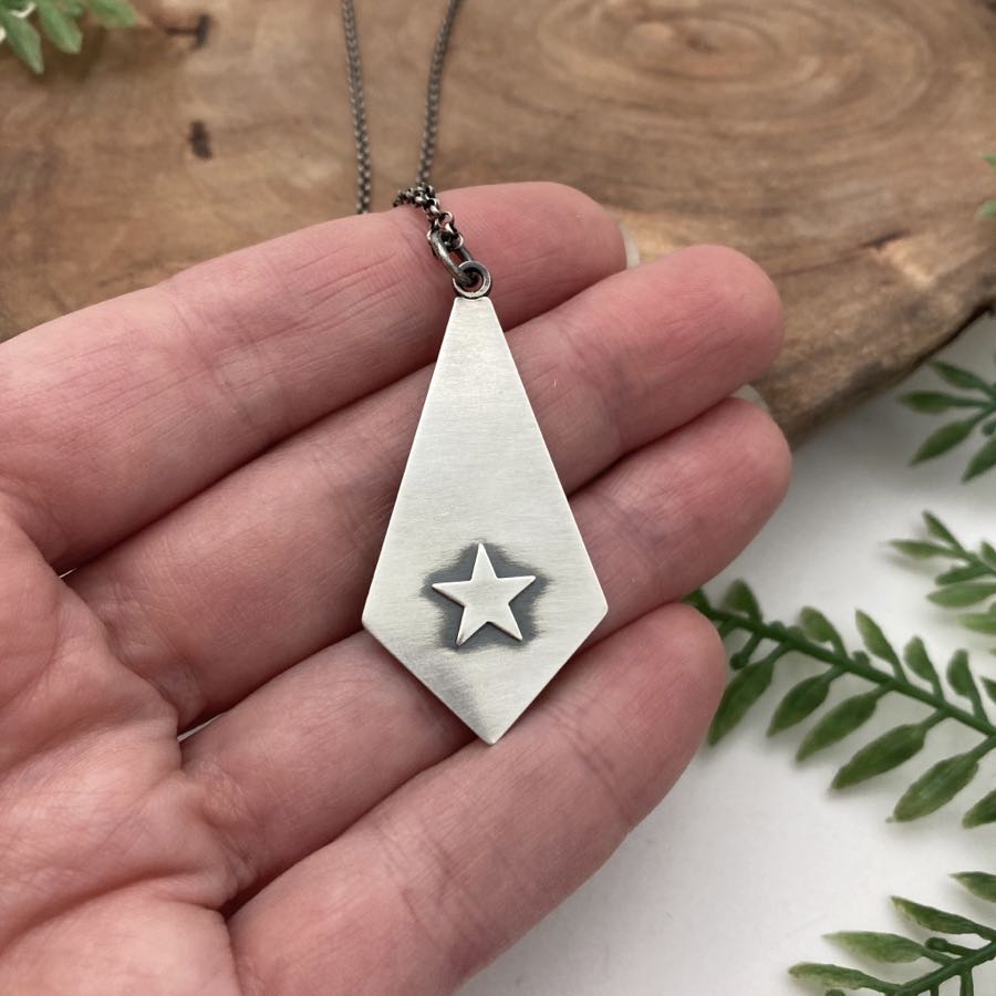 Silver Moon Kite Pendant