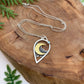 Dappled Gold Crescent Moondrop Pendant