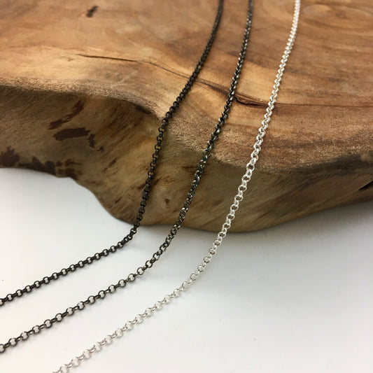 Various Finishes Silver Rolo Chain