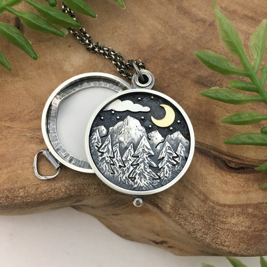 Moonlit Mountain Locket - Various Styles - Made to Order